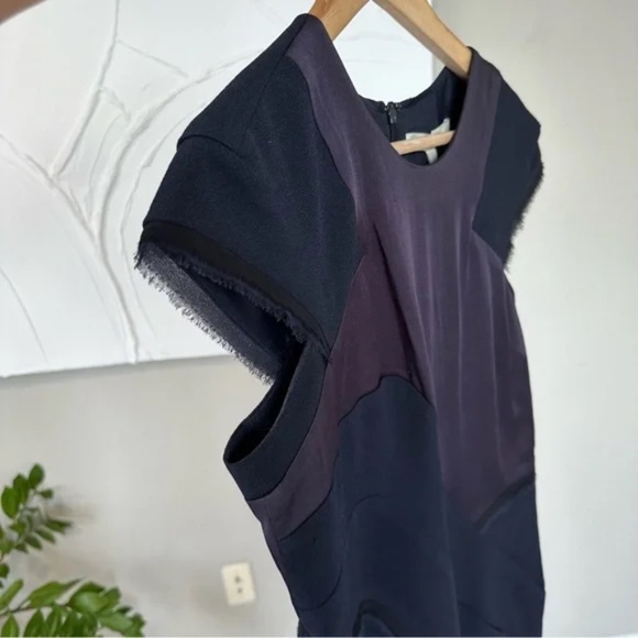 BCBGMAXAZRIA Runway Night Asymmetrical Patchwork Dress in navy black - Picture 10 of 17